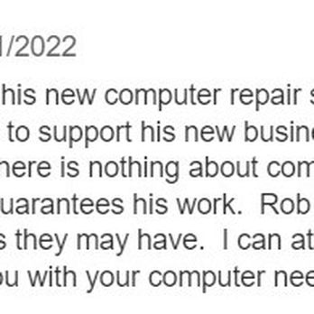 Rob's Computer Shop - Recent review. We're still so new yelp doesnt recommend a business until its proven and established - IT Services & Computer Repair Near Me - Vacaville, California Rob's Computer Shop - Recent review. We're still so new yelp doesnt recommend a business until its proven and established - IT Services & Computer Repair Near Me - Vacaville, California