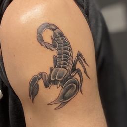 Scorpion tattoo by Matt C at Trader Bobs.