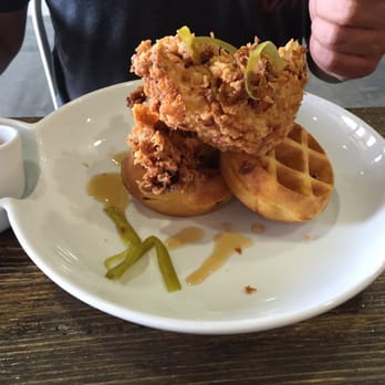 CRAFTkitchen - Chicken and waffles!! The jalapeño syrup is to die for! - New American Near Me - Henderson, Nevada CRAFTkitchen - Chicken and waffles!! The jalapeño syrup is to die for! - New American Near Me - Henderson, Nevada