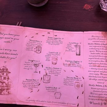 Wizards & Wands - Drink menu as of 11/25 - Beer Bar Near Me - San Francisco, California