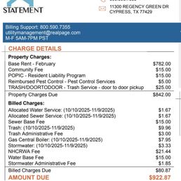 Money grab on utilities!  Water and trash have more separate charges than I've ever seen in my life.