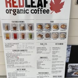 Red Leaf Organic Coffee - Toutle - Menu