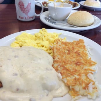 Eggs N Things - Chicken fried steak with hash browns and eggs. - Breakfast & Brunch Near Me - Ventura, California Eggs N Things - Chicken fried steak with hash browns and eggs. - Breakfast & Brunch Near Me - Ventura, California