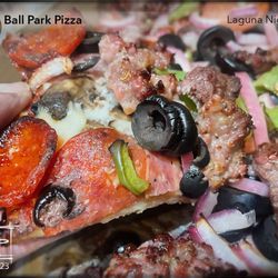 Ball Park Pizza - Large Combination Pizza - Ball Park never disappoints; loaded. You gotta try their pizza sandwich; the best around!