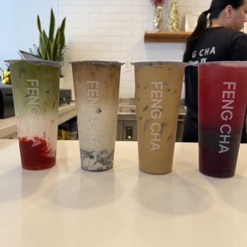 Feng Cha - Addison - Strawberry Matcha, Coconut Latte w cookies, cold brew and bursting dragon fruit - Bubble Tea Near Me - Dallas, Texas Feng Cha - Addison - Strawberry Matcha, Coconut Latte w cookies, cold brew and bursting dragon fruit - Bubble Tea Near Me - Dallas, Texas
