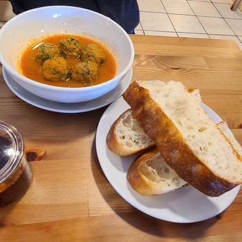 Macizo Restaurant - An excellent meatball style dish with fresh sourdough bread. You can purchase loafs of sourdough bread for $10. - Peruvian Near Me - Indianapolis, Indiana