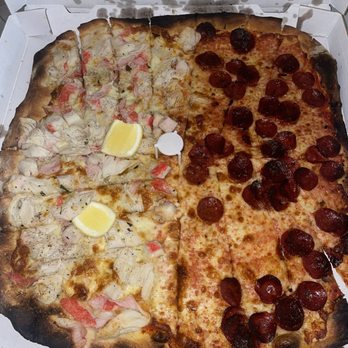 Tomatoes APIZZA - Half crab half classic pizza - Pizza Near Me - Birmingham, Michigan