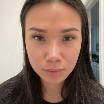 Boundless Beauty - front facing view of the different shapes and unevenness the night of my appointment with Karyl - Permanent Makeup Near Me - Las Vegas, Nevada