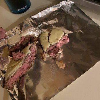 Bocca Coal Fired Bistro - This was my well done, burger patty! Not even a real burger! I couldn't even eat it! Yuck! - Italian Near Me - Margate, New Jersey