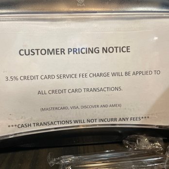 Brick Oven Pizzeria & Restaurant - Signage posted to napkin dispenser - Pizza Near Me - Trinity, Florida