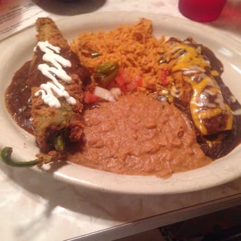 Chuy's - Combination plate with enchilada and chile relleno. The relleno was the star of this plate. - Tex-Mex Near Me - Cary, North Carolina