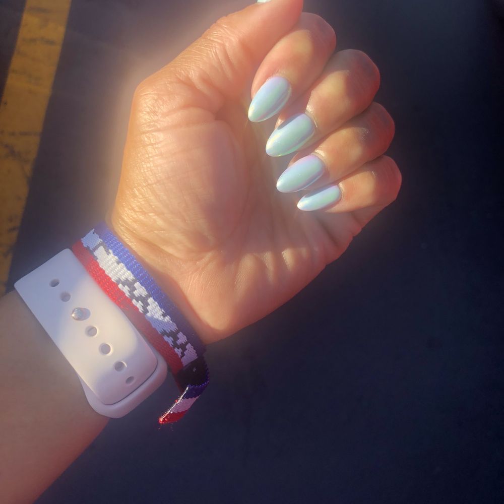 Highland Nails - A new polish called "Clarity" and I have "unicorn chrome" over it. - Nail Salons Near Me - National City, California Highland Nails - A new polish called "Clarity" and I have "unicorn chrome" over it. - Nail Salons Near Me - National City, California
