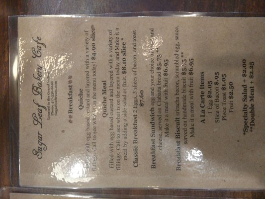 Menu photo 7 Sugar Leaf Branson, MO