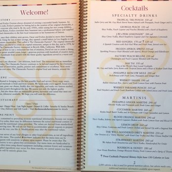 The Cheesecake Factory - Menu as of 4/19/19 - American Near Me - Oxnard, California The Cheesecake Factory - Menu as of 4/19/19 - American Near Me - Oxnard, California