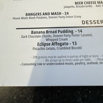 Fifty Fifty Brewing - Menu on the banana bread pudding description. - Breweries Near Me - Reno, Nevada Fifty Fifty Brewing - Menu on the banana bread pudding description. - Breweries Near Me - Reno, Nevada