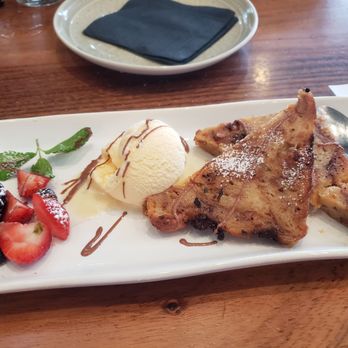 The Olive Restobar - Bread pudding with vanilla ice cream - Mediterranean Near Me - Downey, California