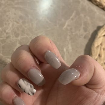 Allure Nail Bar - Nails way too thick and index finger with some swirls left. - Nail Salons Near Me - McKinney, Texas
