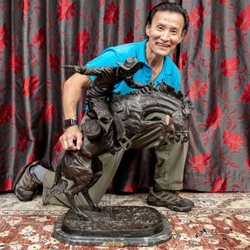 Black Rock Galleries - AFTER FREDERIC REMINGTON LIMITED EDITION ICONIC 30" "BRONCO BUSTER" BRONZE SCULPTURE