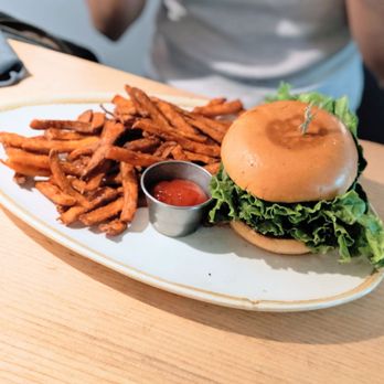 The Post - Burger & sweet potato fries - Comfort Food Near Me - Los Altos, California