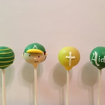 vypassetti cake pops - A's themed baptism pops for my son Aiden - Desserts Near Me