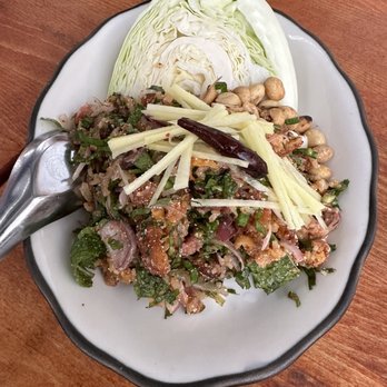 Fish Cheeks - Crispy Rice Salad and Pork - Seafood Near Me - New York, New York Fish Cheeks - Crispy Rice Salad and Pork - Seafood Near Me - New York, New York