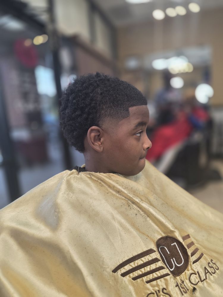 CJ's 1st Class Cuts Barbershop & Beauty Salon Logo