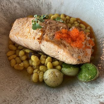 Sky Bistro - Salmon - Canadian (New) Near Me - Banff, Alberta Sky Bistro - Salmon - Canadian (New) Near Me - Banff, Alberta