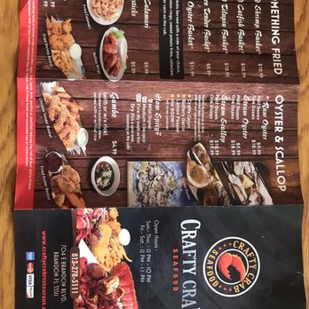 Crafty Crab - Brandon - Page one of two on the menu - Seafood Near Me - Brandon, Florida Crafty Crab - Brandon - Page one of two on the menu - Seafood Near Me - Brandon, Florida