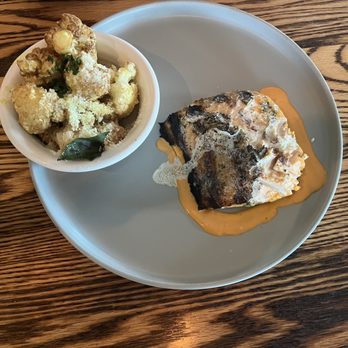 Whiskey Cake Kitchen & Bar - Salmon and Cauliflower - New American Near Me - Katy, Texas Whiskey Cake Kitchen & Bar - Salmon and Cauliflower - New American Near Me - Katy, Texas