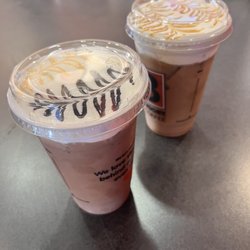 BIGGBY COFFEE - Avalanche cold brew with sweet cold foam and oat milk. Caramel oatmilk with sweet cold foam