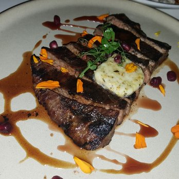 Byblos Miami - Chargrilled Flank Steak with Turkish Coffee Rub, Pomegranate, and Jus from Miami Spice 2017 menu - Mediterranean Near Me - Miami Beach, Florida Byblos Miami - Chargrilled Flank Steak with Turkish Coffee Rub, Pomegranate, and Jus from Miami Spice 2017 menu - Mediterranean Near Me - Miami Beach, Florida