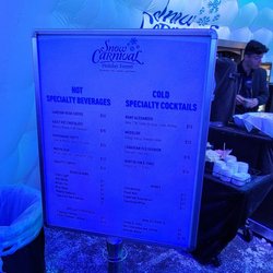 Snow Carnival - Drink menu at the bar