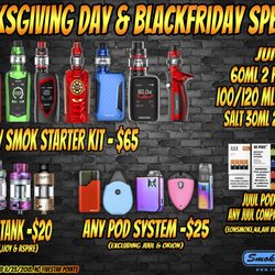 Smoke O Vapor - THANKSGIVING DAY & BLACKFRIDAY SPECIALS! YES WE'RE OPEN !!! http://bit.ly/TD-BFSPECIALS