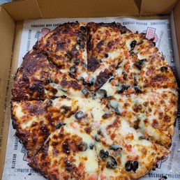 An over baked dry pizza. An over baked dry pizza.