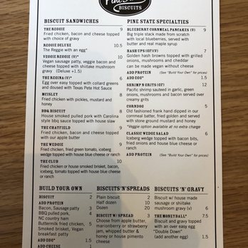 Pine State Biscuits - Reno - Front of menu - Breakfast & Brunch Near Me - Reno, Nevada
