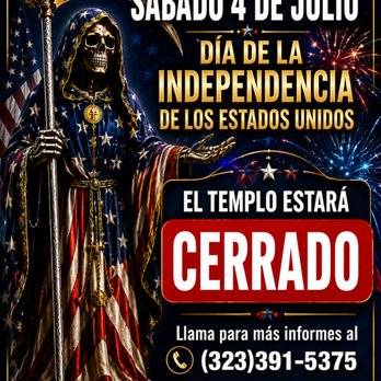 Basílica Santa Muerte - Happy 4th of July - Spiritual Shop Near Me - Los Angeles, California Basílica Santa Muerte - Happy 4th of July - Spiritual Shop Near Me - Los Angeles, California