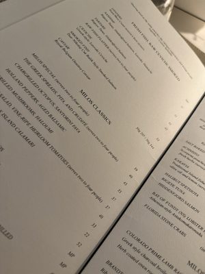 Menu photo 4 Estiatorio Milos New York, NY Menu photo 4 Estiatorio Milos New York, NY