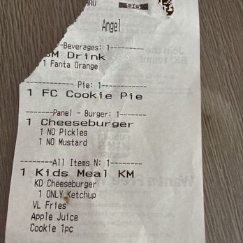 Burger King - Receipt - Burgers Near Me - Annandale, Virginia Burger King - Receipt - Burgers Near Me - Annandale, Virginia
