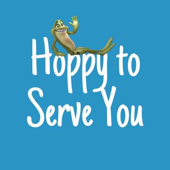 HOP Shops - a frog sitting on a blue background with the words hoppy to serve you - Gas Stations Near Me - Carrollton, Kentucky HOP Shops - a frog sitting on a blue background with the words hoppy to serve you - Gas Stations Near Me - Carrollton, Kentucky