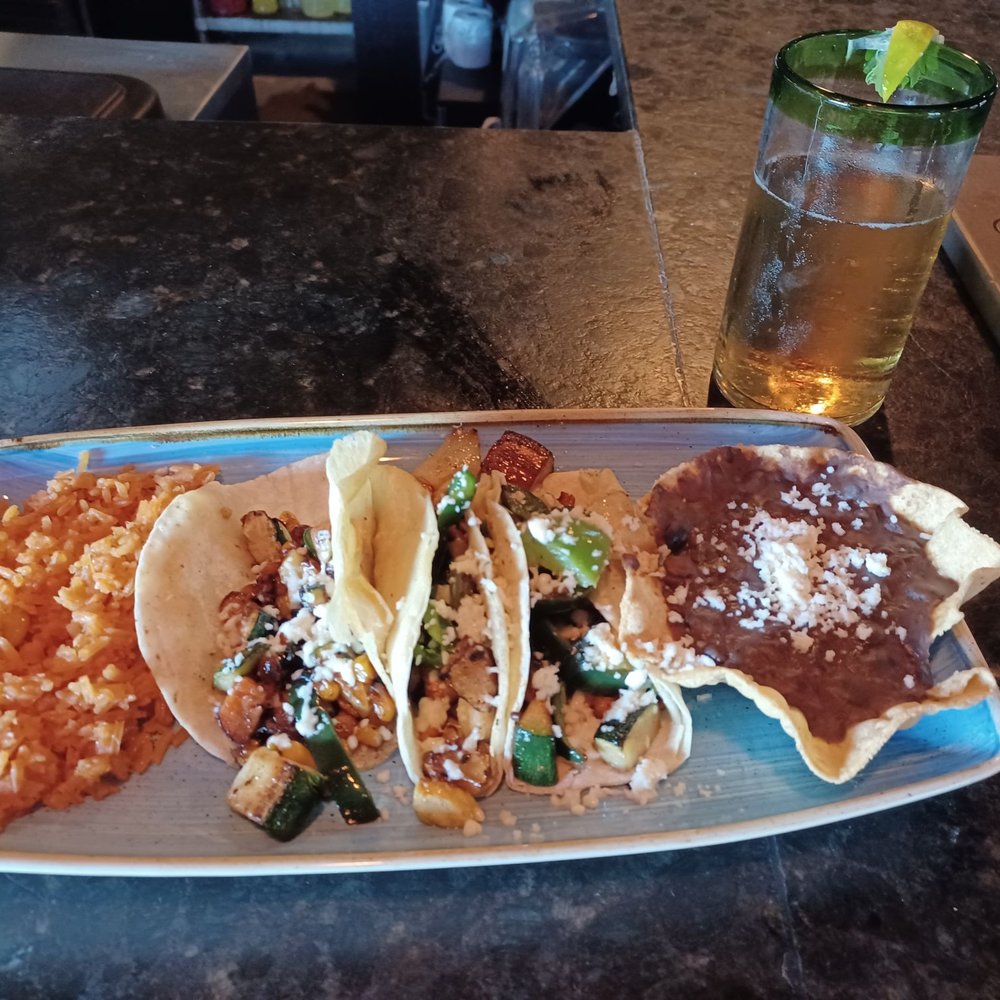 CIELO Mexican Restaurant - Poblano Tacos on what they say were flour tortillas - Mexican Near Me - San Angelo, Texas
