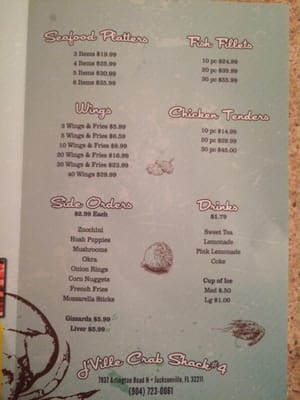 Menu photo 2 J-Ville Crab Shack Jacksonville, FL