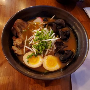 Ramen 101 - Shoyu ramen ordered 02/04/2022. Look closely at the eggs. It's overcooked. - Hawaiian Near Me - Stockton, California