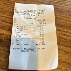 El Camino Restaurant - My Receipt