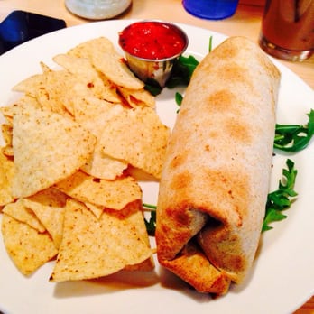 Garden Grille - Vegan Burrito with tortilla chips and salsa - Vegan Near Me - Pawtucket, Rhode Island