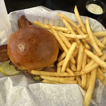 The Burger Bar - Cheeseburger with bacon - Burgers Near Me - Lago Vista, Texas The Burger Bar - Cheeseburger with bacon - Burgers Near Me - Lago Vista, Texas