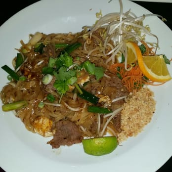 Bahn Thai Restaurant - Spicy beef pad thai. This was amazing.... - Thai Near Me - Tallahassee, Florida Bahn Thai Restaurant - Spicy beef pad thai. This was amazing.... - Thai Near Me - Tallahassee, Florida