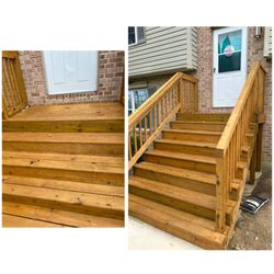 General Contracting Experts - Front entry deck stairs.