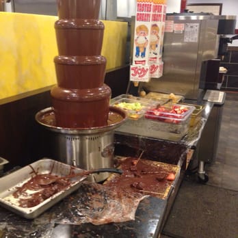 King Buffet - Chocolate fountain with a messy counter - Buffets Near Me - Taylorsville, Utah