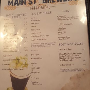 Main Street Brewery - Menu - Pubs Near Me - Pleasanton, California Main Street Brewery - Menu - Pubs Near Me - Pleasanton, California