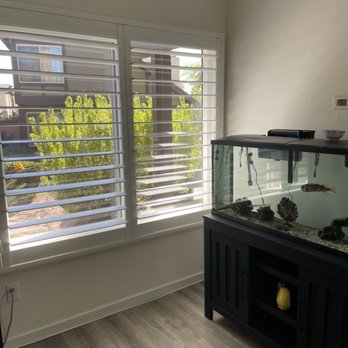 The Shutter Guys - 4.5 louver, invisible split tilt, pure white shutters - Shades & Blinds Near Me - Escondido, California